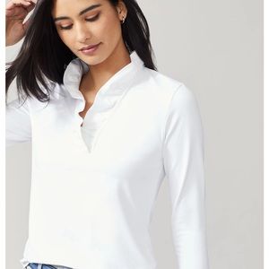 NWT J.McLaughlin white ruffle blouse